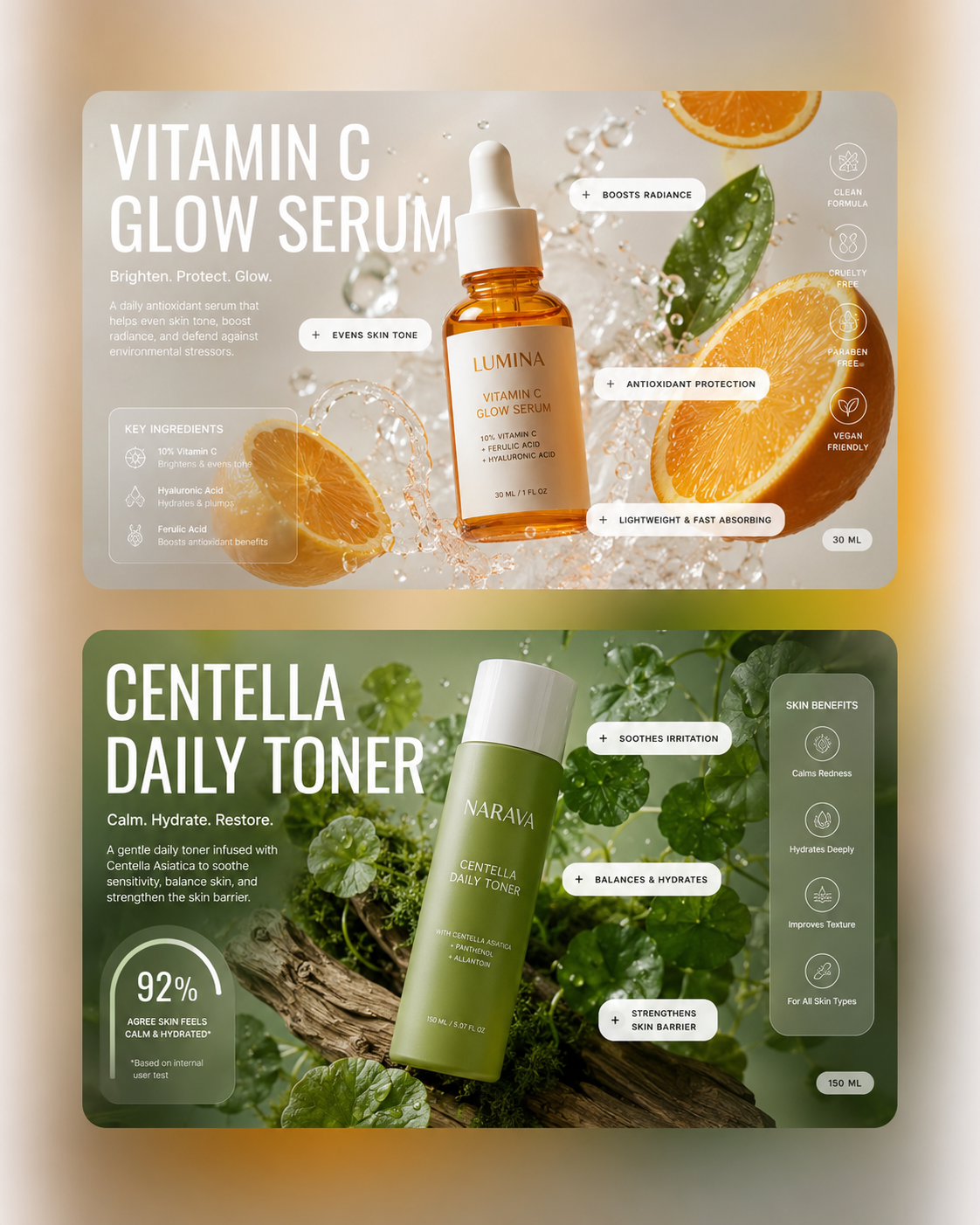 Premium vitamin C serum Shopify creative