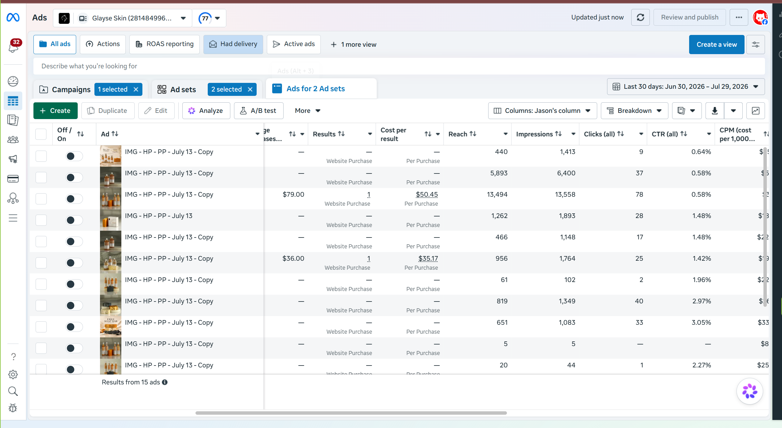Ad and ecommerce campaign layout preview