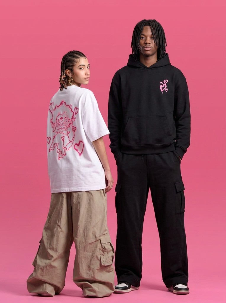 Fashion product campaign creative on pink background