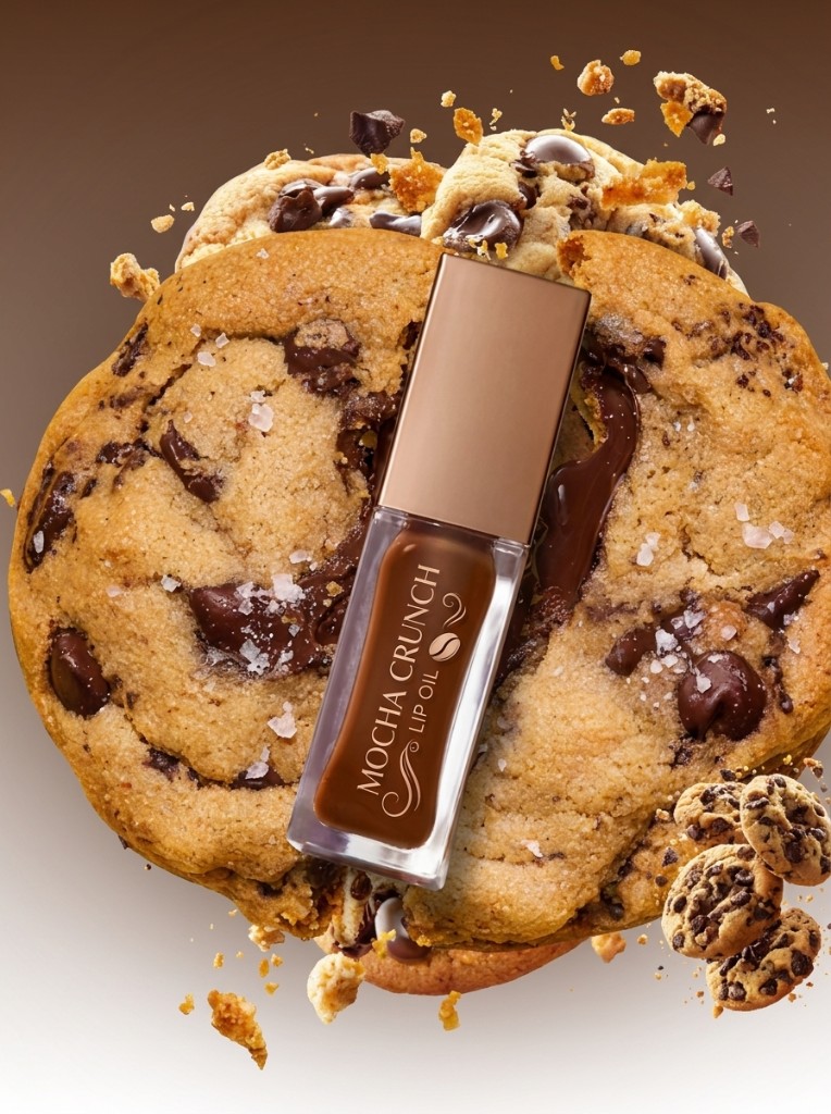 Cookie-inspired cosmetics product creative