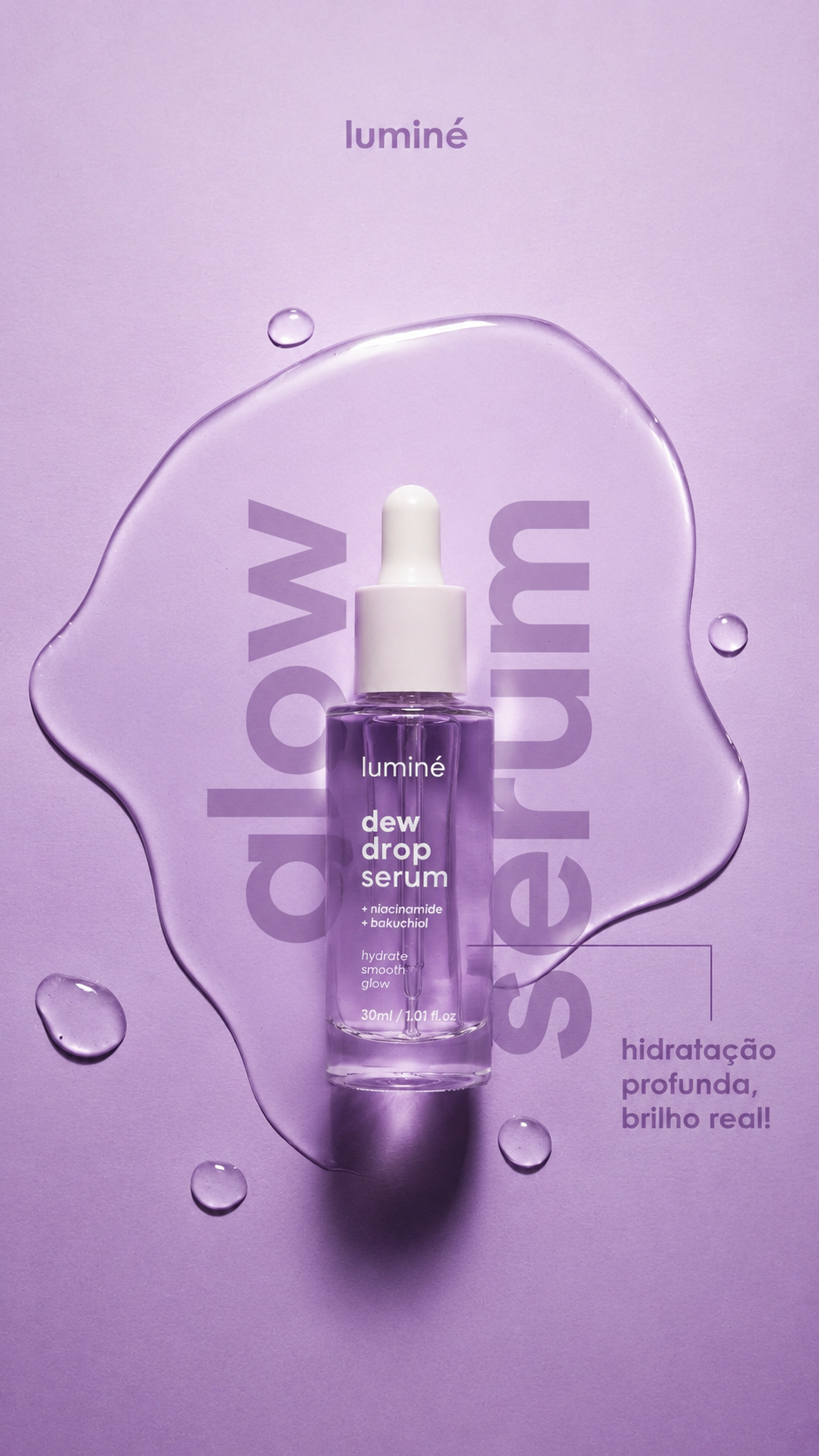Serum product creative on purple background