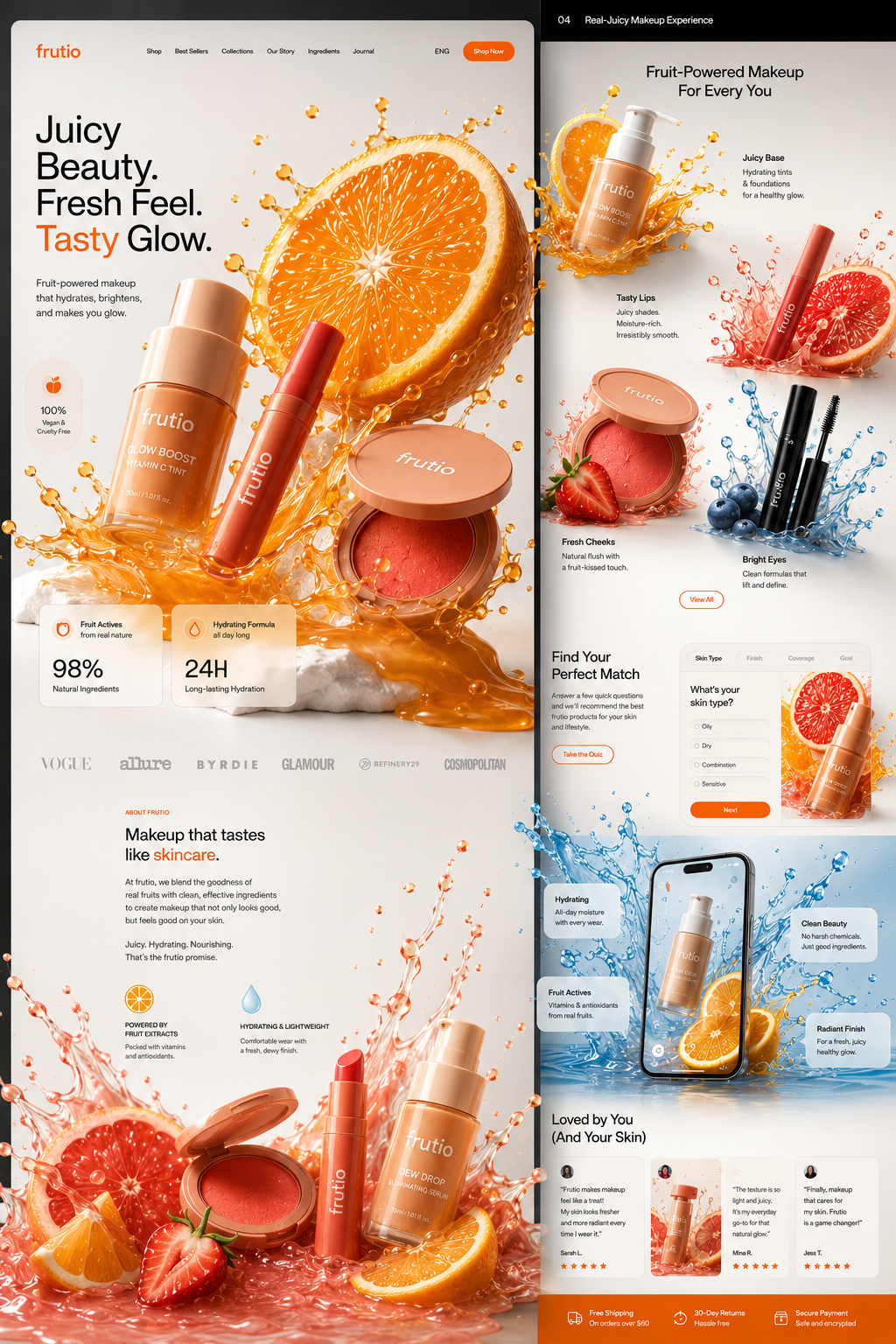 Fruit product ecommerce page concept